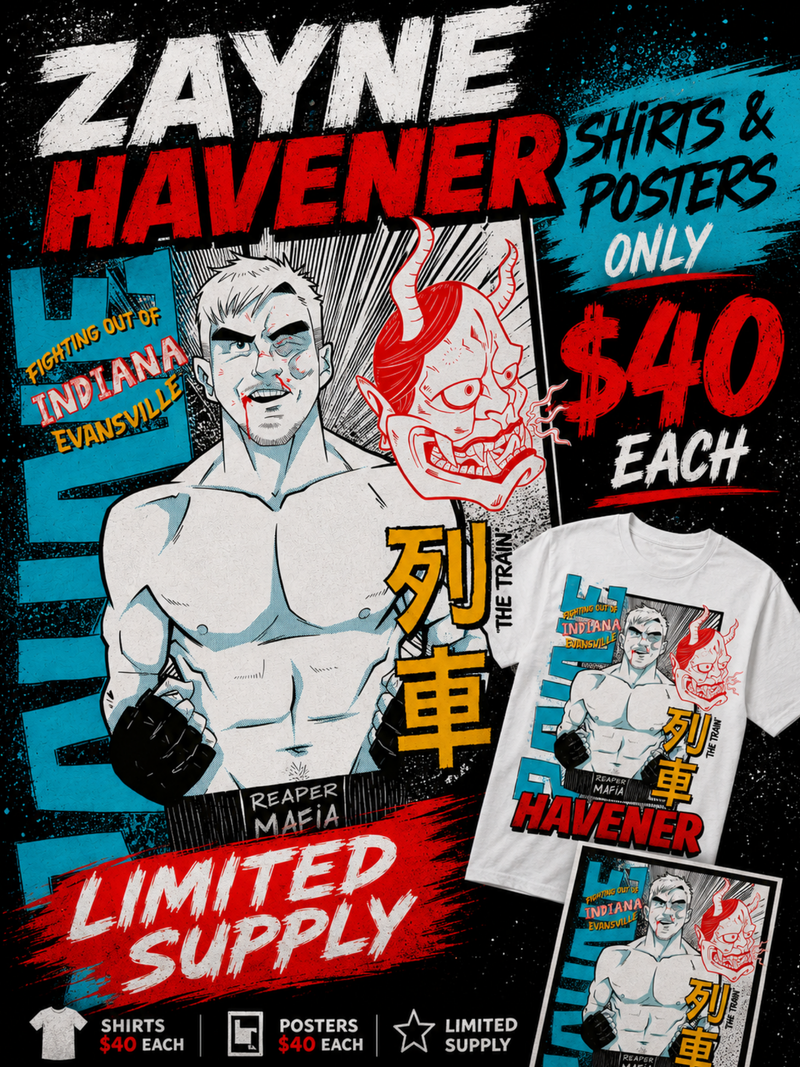 Zayne Havener “The Train” SIGNED Fight Poster — PREORDER